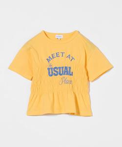 Футболка с присборенным принтом/Детская 100-130 см United Arrows Green Relaxing Label, цвет Yellow