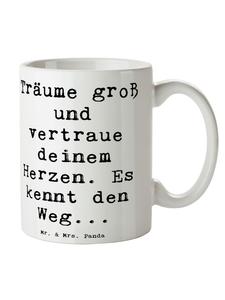 Белая кружка с сердечками и надписью Доверие Mr. & Mrs. Panda