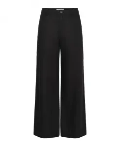 Широкие льняные брюки Part Two, черный