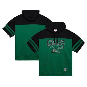 Мужской пуловер с капюшоном и короткими рукавами с винтажным логотипом Mitchell & Ness Kelly Green Philadelphia Eagles Off Field, цвет Eag Green