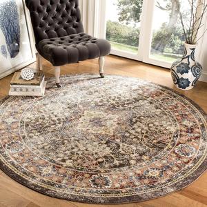 SAFAVIEH Bijar Collection круглый ковер 336 x 336 см Brown / Rust BIJ652D традиционный восточный эффект потертости без ворса для столовой прихожей гостиной спальни