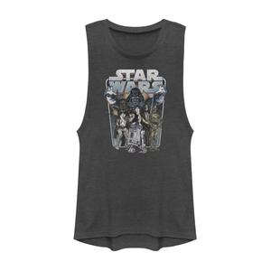Коллаж с винтажными персонажами из Звездных войн для юниоров, мускулистая майка Licensed Character