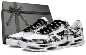 XTEP Кроссовки Air Force One с низким верхом, устойчивые к истиранию и дышащие, для скейтбординга, унисекс, черно-белые