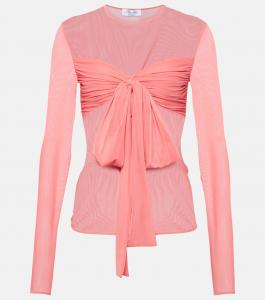 Топ из джерси с бантом Blumarine, розовый