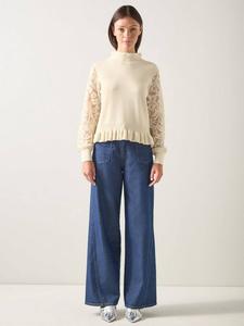 LKB London Viv топ с кружевными рукавами из хлопковой смеси L.K.Bennett, Ecru