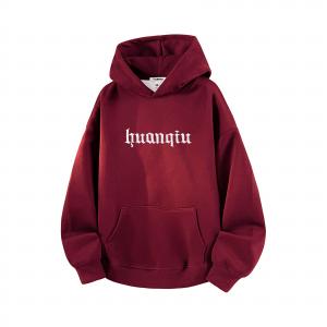 Толстовка Unisex Hooded Moderate Heavyweight HUANQIU, burgundy (fleece-lined)