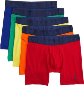 Polo Ralph Lauren Men's 4-d Flex Cooling Cotton Modal 5-Pack, Rl2000 Red/Sailing Orange/Lemon Crush/Stem/City Royal