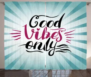 Штора Good Vibes Rustic от ABAKUHAUS, ретро-стиль, солнечные лучи, присборенная тесьма для спальни с петлями и крючками, 280 x 225 см, пурпурно-черный сине-зеленый Abakuhaus