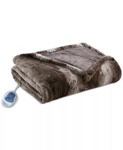 Плед Zuri Electric из искусственного меха, 50 x 70 дюймов Beautyrest, серый