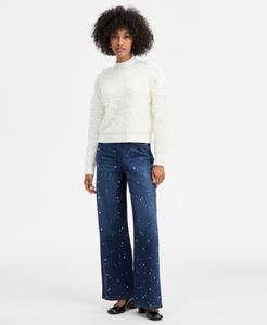 Женский пуловер с плюшевой петлей, эксклюзивно от Macy's On 34th, Winter Ivory