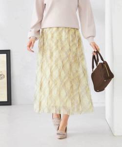 Юбка из клетчатого тюля Avv, цвет Light Yellow