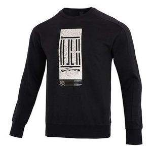 Толстовка Men's adidas Wj Logo Swt Round Neck Pullover Alphabet Athleisure Casual Sports Black, черный