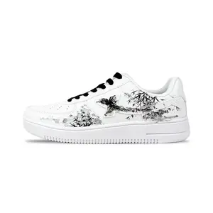 XTEP Кроссовки Air Force One с низким верхом для скейтборда, противоскользящие, износостойкие, мужские, черно-белые