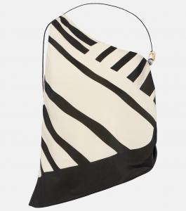 Укороченный топ из шелкового атласа с принтом на одно плечо Arte SIR, Arte Print