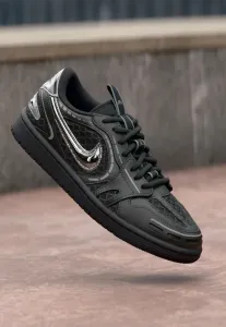 Способ изготовления кроссовок air jordan 1 low Jordan, Black/Metallic Silver-Coloured/White