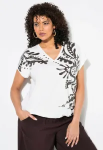 Футболка с принтом на рукаве Ulla Popken, Off White