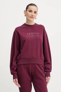 Хлопковая блузка Armani Exchange, бордовый
