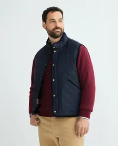 Мужской жилет больших размеров, с ромбами и водоотталкивающей тканью Emidio Tucci, темно-синий