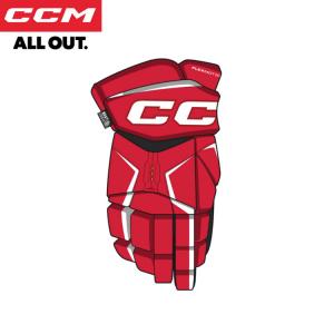 CCM Новые хоккейные перчатки - детские, юниорские, взрослые для тренировок и соревнований, уровень Youth, 11 дюймов, красные и белые