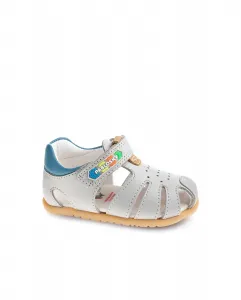 Детские сандалии из кожи на липучке Pablosky, бежевый