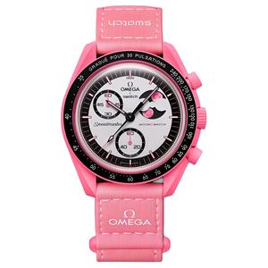 SWATCH Часы X Omega Bioceramic Moon Mission To The Pink Moon SO33P700, White Dial