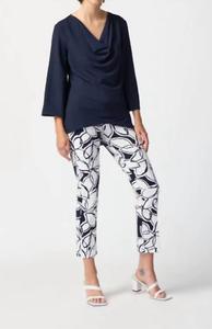 Топ с воротником-капюшоном и расклешенным низом в цвете "полуночный синий" Joseph Ribkoff