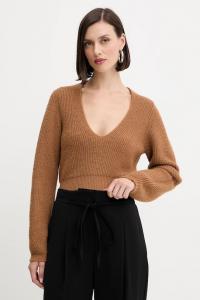 Шерстяной свитер Twinset, коричневый