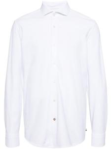 BOSS рубашка из ткани пике, белый