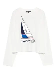 Футболка с вышивкой Yacht Club Maje, белый