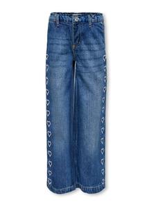 ONLY GIRLS Джинсы с широкими штанинами 'KOGCOMET HEART' в синем дениме