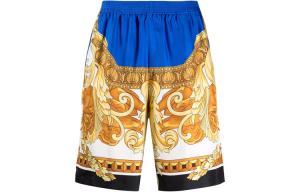 Шорты из шелка с принтом Renaissance VERSACE, мультиколор