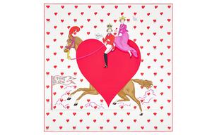 Шёлковый платок женский белый HERMES