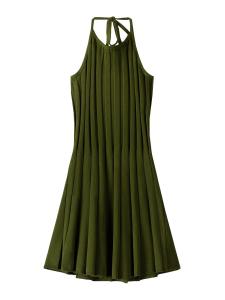 Вязаное платье Bershka, темно-зеленый