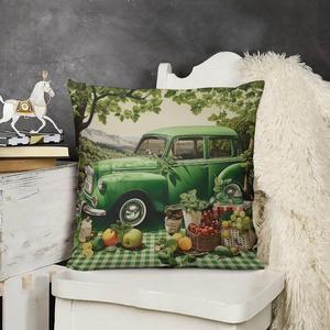 HighonHi Декоративная наволочка зеленый вельвет шамрок ирландский стиль