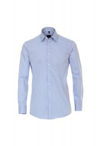 Мужская деловая рубашка однотонного современного кроя Venti, светло-синий
