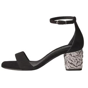 Сандалии женские Hermès на толстом кабулке, черный