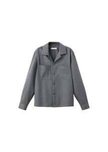 Рубашка на пуговицах классического кроя MANGO MAN, серый