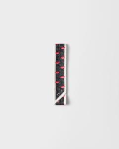 Узкий шарф из принтованного шелкового твила Prada, черный