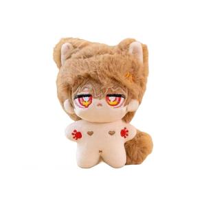 Костюм лисы для куклы из хлопка с полынью, милые плюшевые куклы, подвеска, высота 12см AIQINGCAOZHILIAN(WANJU), коричневый