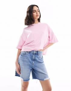 Свободные джинсовые шорты цвета морской волны Cotton On