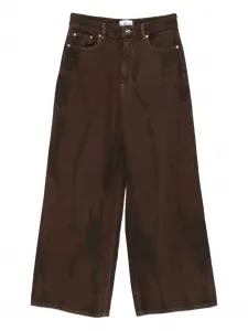 Широкие джинсы с принтом тай-дай GANNI, коричневый