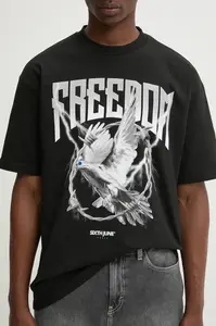 Хлопковая футболка Sixth June, черный