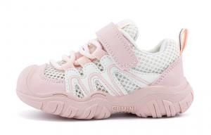 Нескользящие, амортизирующие, износостойкие, дышащие, низкие детские туфли для младенцев и малышей EBMINI, бежевый/розовый