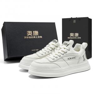 Модная серия Play Противоскользящие и износостойкие низкие скейтерские кроссовки для мужчин белый AOKANG, экрю