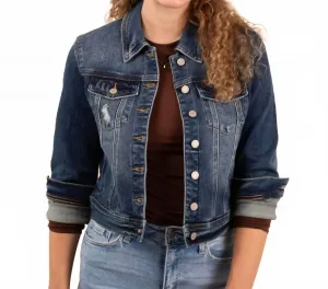 Классическая джинсовая куртка на пуговицах синего цвета Judy Blue