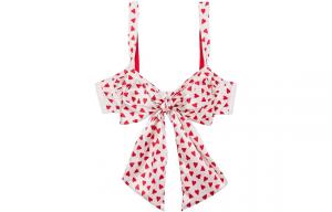 Бюстгальтер Victoria's Secret красный с принтом в виде сердца