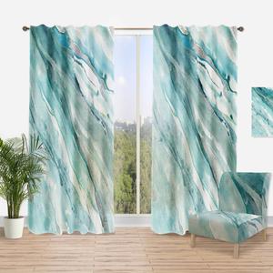 Шторы Designart Silver Springs II Blue Green, синий