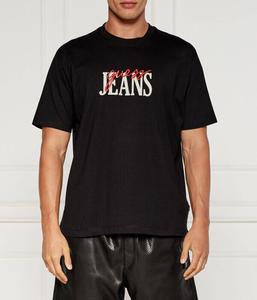 Футболка мужская Guess Jeans свободного кроя с надписью, черный