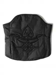 Стеганый вышитый топ Open YY, черный