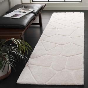 Ковер SAFAVIEH, 69 x 244 см, Fifth Avenue Collection, Ivory, геометрический рисунок, идеален для помещений с высокой проходимостью в гостиной, спальне, столовой (FTV352A)